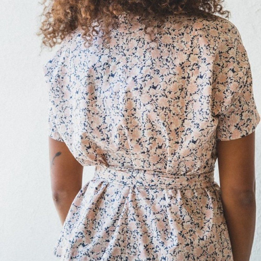 Caron Callahan Julien Floral Wrap Top - Picture 2 of 9